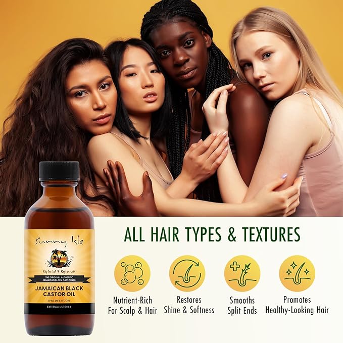 Sunny Isle Jamaican Black Castor Oil 2oz | 100% Natural for Hair, Scalp and Skin Care