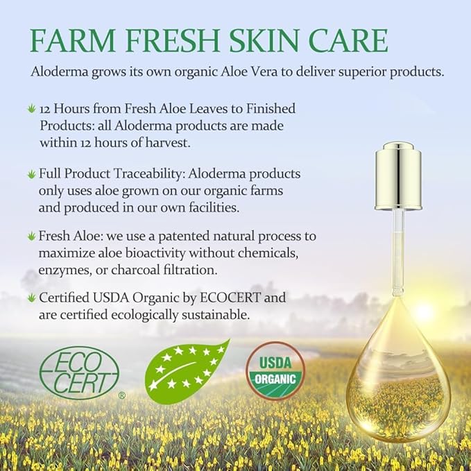 Aloderma Age-Defying Aloe Flower Essence Gel with 24K Gold Leaf, Made within 12 Hours of Harvest - Luxurious Aloe Gel with Allantoin & Hyaluronic Acid for a Shimmering, Youthful Complexion, 7oz 3-Pack