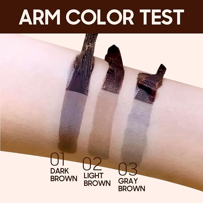 Brow Tattoo Peel Off Tint - Eyebrow Gel Tint with Eyebrow Stencils Long-Lasting Makeup, Brow Gel Eyebrow Tattoos Waterproof, Eye Brow Pencils Create Full Voluminous Brows for Women (Gray Brown)