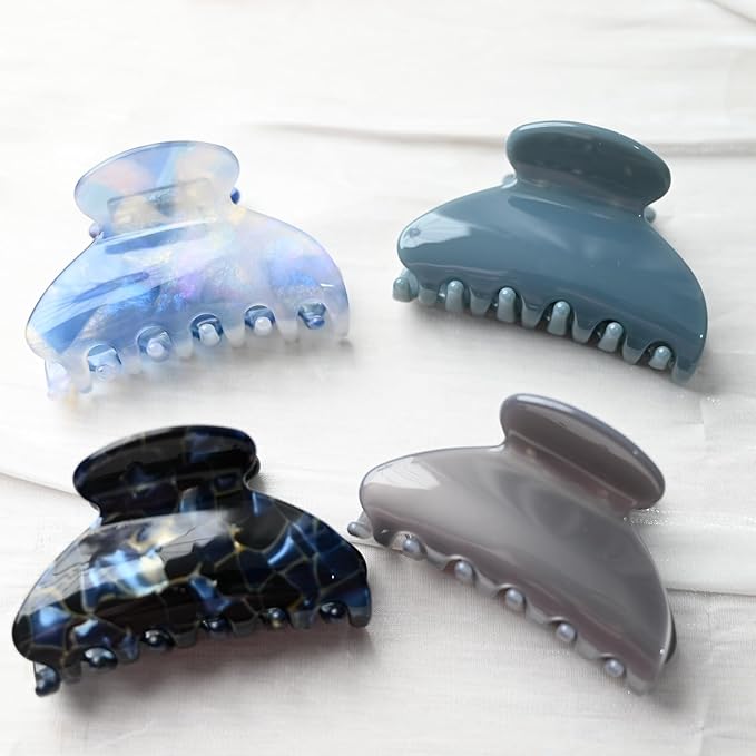 Handmade Celluloid Acetate French Design Barrettes Tortoise Shell Claws Hair Claw Luxury Fashion Accessories Hair Clip for Women (mist blue)