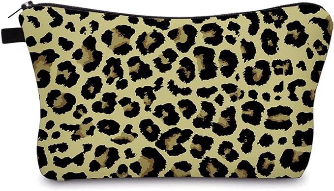 Cute Travel Makeup Bag Cosmetic Bag Small Pouch Gift for Women (Leopard Print)