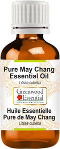 Greenwood Essential May Chang Essential Oil (Litsea cubeba) Pure | Non-Sticky | Non-Greasy | Lightweight | Men & Women | All Skin Types | Steam Distilled 30ml (1 oz)