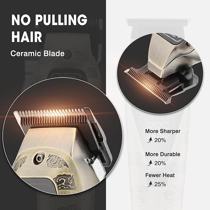 Karrte Professional Hair Clippers and Trimmer Set, 2 in 1 Hair Clippers for Men, Pro Clipper, T-Shaper Trimmer, Cordless Clippers and Grooming Set, Hair Cutting Kit for Gift
