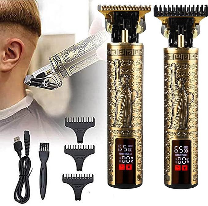 Professional Hair Clippers for Men Electric Haircut Kit Hair Trimmer Grooming Waterproof Rechargeable Close Cutting T Blade Trimmer USB Rechargeable Clippers for Hair Cutting