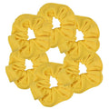 6 Pack Large Solid Scrunchies Hair Elastics-Yellow