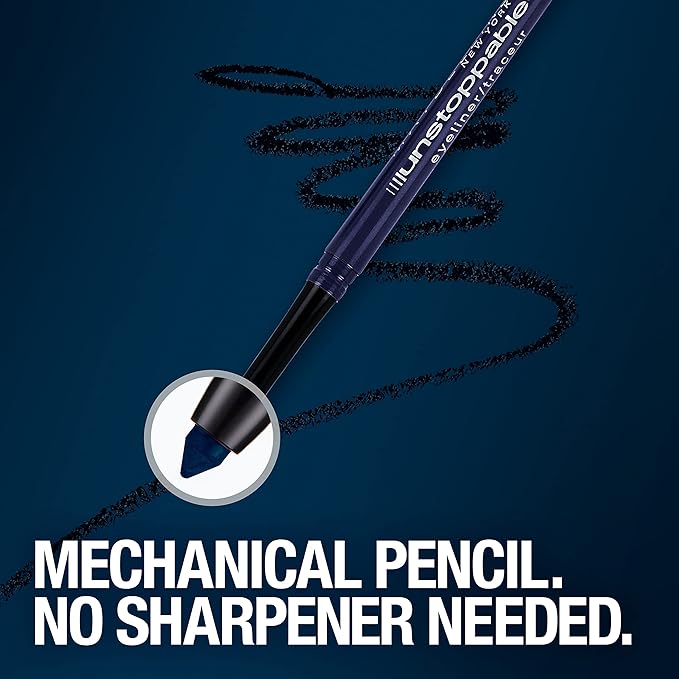 Maybelline Unstoppable Waterproof Mechanical Grey Eyeliner Pencil, Easy to Apply, Smooth Glide, Up to 24 Hour Wear, Pewter, Pack of 2