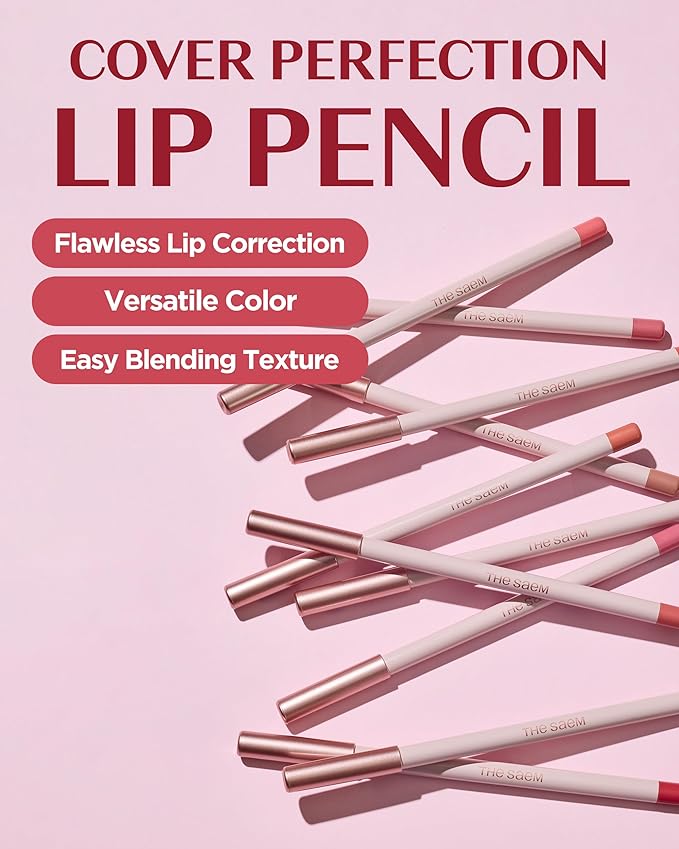 THESAEM Cover Perfection Lip Pencil - Slim, Easy-Blend & Overlip Makeup, Creamy Matte Lip Liner, Long-Lasting with Built-In Sharpener (06 Oat)