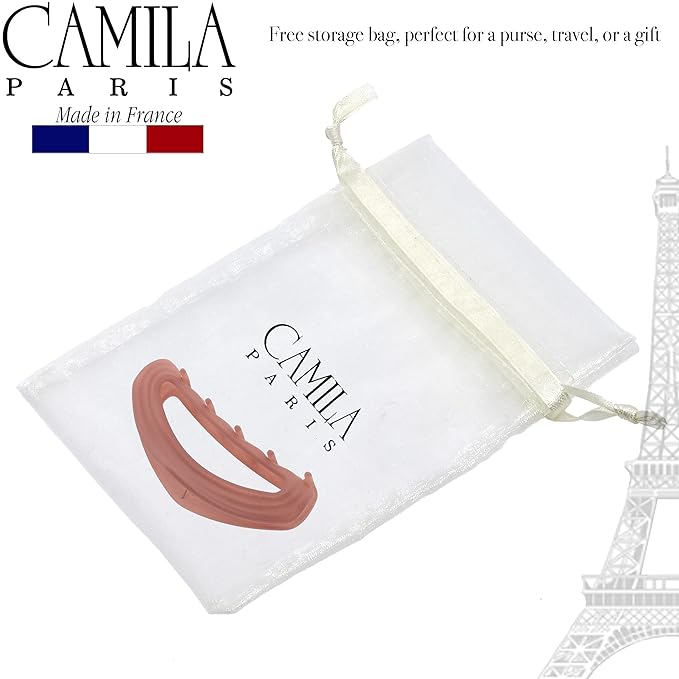 Camila Paris CP3530 French Hair Clip for Women, Pink, Girls Hair Claw Clip Jaw Fashion Durable and Styling Hair Accessories for Women, Luxury Ladies Strong Hold No Slip Grip Clamp, Made in France