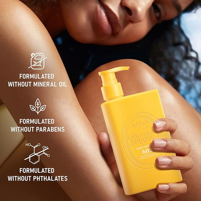 Sttes 602# Caramel Vanilla Lotion - 250ml (8.45 fl oz) Body Lotion - Seven Kinds of Pure Vegetable Oils + Active Caffeine (Without Mineral Oil)