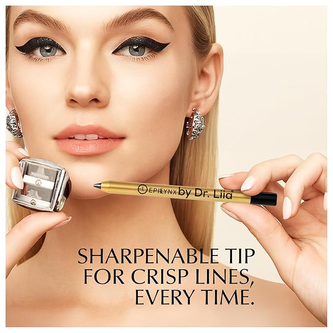 EPILYNX Eyeliner Pencil - Long Lasting Smudge Proof & Waterproof Eyeliner Pencil - Eye Liner Pencils - Hypoallergenic, Vegan, Gluten-Free Eye Pencil - Moonlight Black Shimmer, 1.2ml