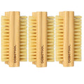 Bamboo Nail Brush- 3PCS Wooden Firm Nail Brush for Cleaning Fingernails,Two-Side Nail Scrubber Brush for Cleaning Under Nails