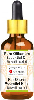Greenwood Essential Olibanum Essential Oil (Boswellia carterii) with Glass Dropper | Pure | Non-Sticky | Non-Greasy | Lightweight | Men & Women | All Skin Types | Steam Distilled 15ml (0.50 oz)