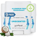 Stinkbug Naturals Aluminum Free Organic Travel Size Deodorant Stick with Unscented, Coconut Oil, Paraben Free, Sensitive Skin Deodorant, 0.75 Ounce Pack of 9