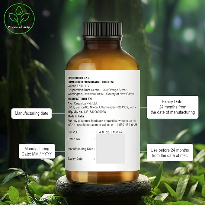 Majestic Pure Tea Tree Essential Oil with Glass Dropper - 3.4 Fl Oz - 100% Pure and Natural Tea Tree Oil - Premium Grade Essential Oils for Diffuser, Aromatherapy, Soap and Candle Making