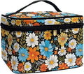 JoyLamoria Floral Blossoms Makeup Case Portable Cosmetic Bag Toiletry Containers for Women