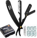 Utopia Care Professional Straight Razor for Men, Barber Straight Edge Razor Safety with 100 Pack Blades, Black