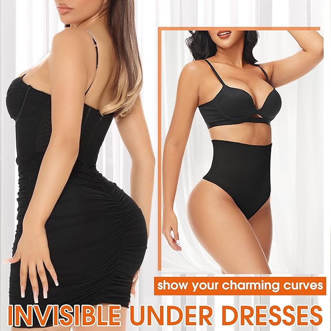 Niceuare Tummy Control Thong Shapewear for Women High Waist Body Shaper Underwear Seamless Comfortable Panty Thong