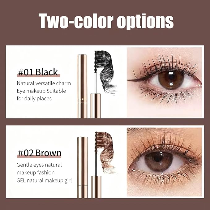 Ultra-Slim Brush Tubing Mascara for Mature Lashes – Waterproof Volume + Length for Fine Short Lower Lashes, Hypoallergenic Smudge-Proof Formula, Older Women Sensitive Eyes Friendly (Black)