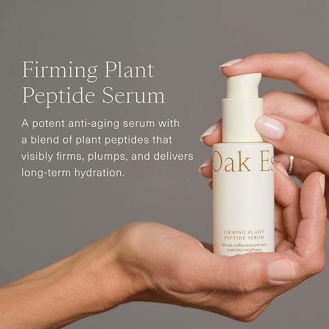 Oak Essentials Firming Plant Peptide Serum | Exosome Encapsulated Botanical Peptide Complex for Visibly Firmer, Plumper, Radiant Skin, 1 Fl Oz