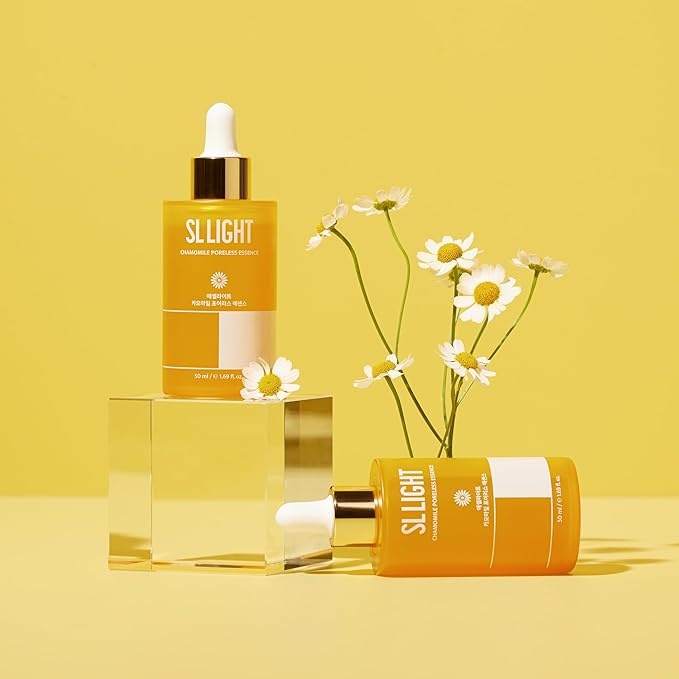 Chamomile Poreless Essence (1.69 fl oz, 50ml) | Lightweight Serum with Vitamin C | Glow Serum for Uneven-Looking Skin | Korean Skincare