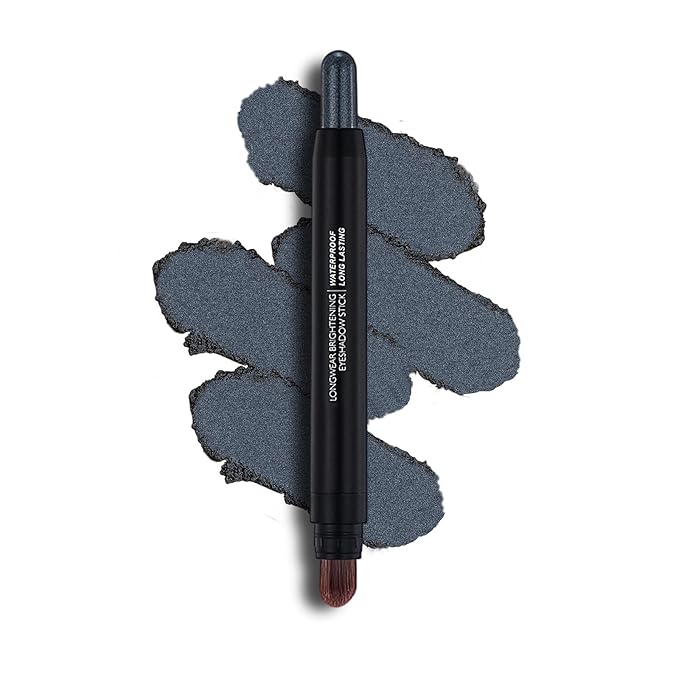 Charcoal Gray Dual Ended Eyeshadow Stick 12 Colors Matte and Shimmer Waterproof Long Lasting Creamy Eyeshadow Pencil for Smokey Eye Natural Everyday Makeup