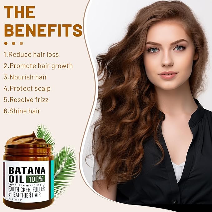 Batana Oil for Hair Growth, Natural Hair Growth Oil, Prevent Hair Loss and Enhances Thickness, Batana for Hair-Thickness, Nourishes and Strengthens