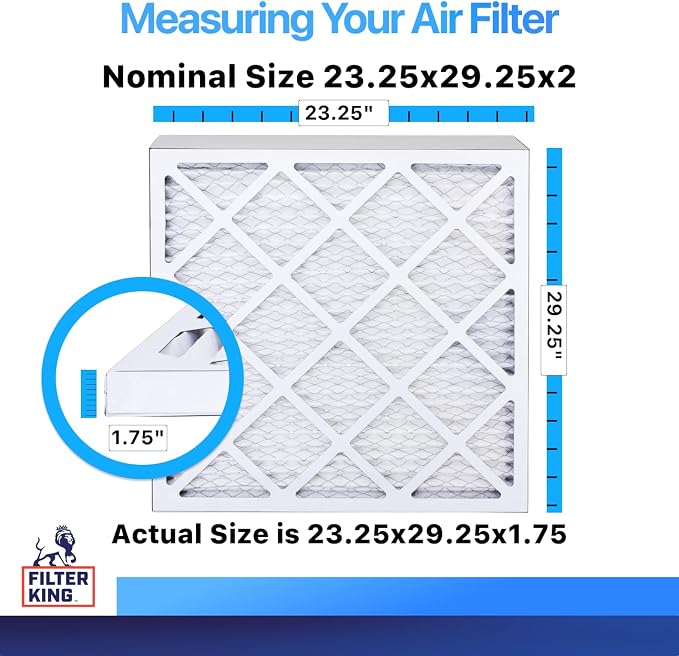 Filter King 23.25x29.25x2 Air Filter | 4-PACK | MERV 8 HVAC Pleated A/C Furnace - Image 2