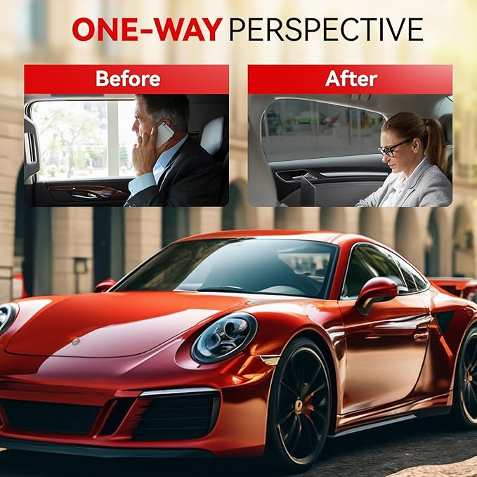 Ceramic Car Window Tint with 5% Percent VLT 24" in x 10'Ft Privacy Window Tint for Car Blocks UV IR Rays, Heat & Glare - Scratch Resistance-Black