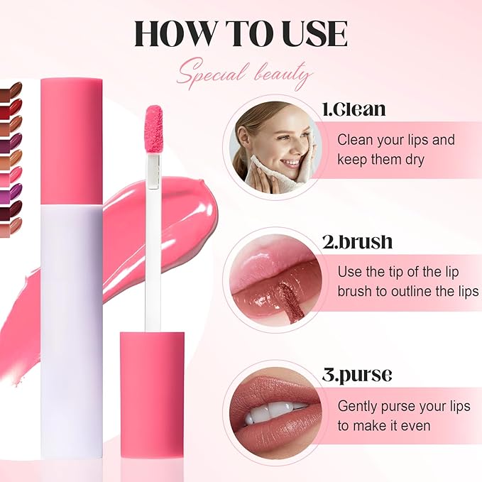 Lips Staining Lip Oil, 2026 New Lip Tint Lips Oil Long-Lasting Moisturizing, Plumping Hydrating Glossy Lip Glosses, Glossy Lip Stain Creamy Texture for Girl and Women (ROSE)