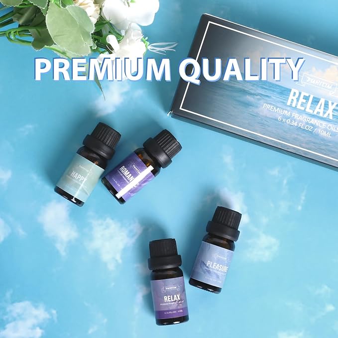 Fragrance Oil Relax Set, 6 * 10ML Diffuser Oil for Home, Candle Making Scents, Aomatherapy Essential Oils for Diffuser, for Halloween, Thanksgiving