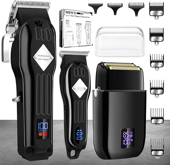 Karrte Professional Hair Clippers/Hair Trimmer/Beard Shaver Kit for Men Cordless Barber Clipper Hair Cutting Kit, Beard Trimmers Haircut Grooming Kit, Gifts for Men