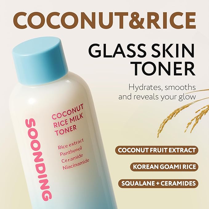 Coconut Rice Milk Toner | Calming Hydration, Smooth Skin Texture and Strengthen Skin Barrier with Rice, Panthenol, Ceramide, AHA | Fragrance-Free, Korean Skin Care (150ml/ 5.07 fl oz)