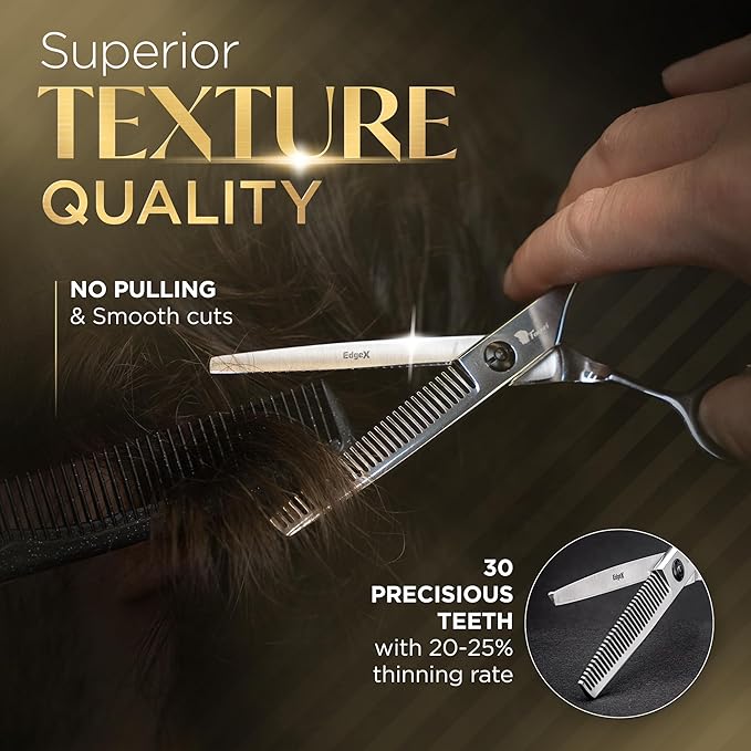 Fagaci Hair Cutting Scissors Set 6" Razor-Sharp, Professional Hair Scissors with Precise Cut and No Snag, Thinning Shears for Haircutting, Lasting Sharpness and Durable Steel Haircut Barber Shears