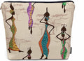 African Woman Makeup Bags Makeup Organizer, Black African Women With Vases Flax Toiletry Bags Travel Cosmetic Bag Makeup Purse Pouch Skincare Bag Wallet Bags For Women Female Mom Daughter