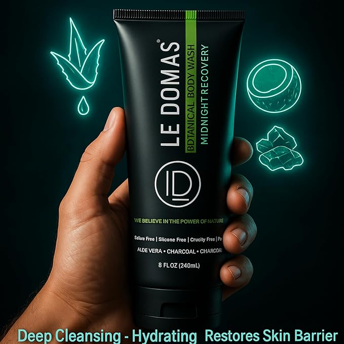 Body Wash & Face Wash Set for Men & Women – Natural Skincare with Aloe Vera, Rice & Coconut Charcoal, Hydrating Moisturizer & Oil Cleanser, Travel Size Skin Care Products for All Skin Types