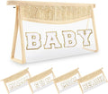 Small Boho Straw Clear Baby Makeup Bags for Women&Girls, Zipper Cosmetic Bag Chenille Varsity Letter Patch Bag, Preppy Cute Toiletry Pouch, Trendy Organizer Storage Bag for Beach Travel Essentials