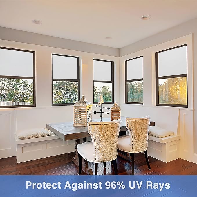 Volcanics Frosted Glass Window Privacy Film with Installation Tools, Removable Static Cling Bathroom Window Film, Heat Control UV Blocking, Peep-Proof, Ideal for Home Office 23.6 x 78.7 Inches
