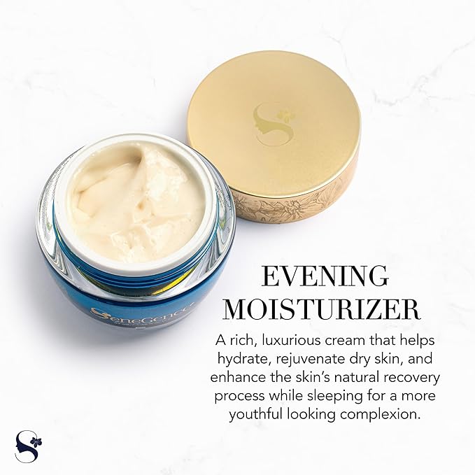 SeneGence Evening Moisturizer for Dry Skin, 1.66 Fl Oz, Ultra-Nourishing Night Cream to Hydrate, Rejuvenate, and Renew for a Radiant, Firm Appearance