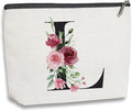 Initial Makeup Bag, Personalized Gifts for Women, Bridesmaid Gifts, Birthday Gifts for Women Mom, Gifts for Best Friend, Bride Bridesmaid Cosmetic bag (Letter L)