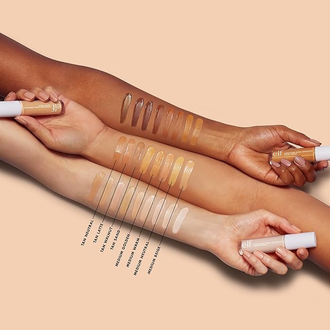 e.l.f. Hydrating Camo Concealer, Covers Blemishes & Under-Eye Circles, Full-Coverage & Delivers A Satin Finish, Vegan & Cruelty-Free, Tan Latte