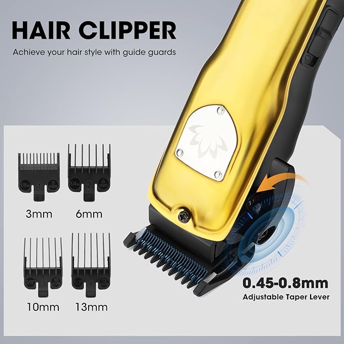 Professional Hair Clippers for Men, Barber Clippers and Trimmers Set, Foil Shavers for Men, 4 in 1 Cordless Hair Clippers Set Hair Cutting Kit Barber kit with LED Display