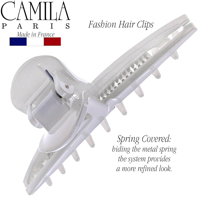 Camila Paris CP3230 French Hair Clip for Women, Narrow, Strong Hold Grip Double Teeth Girls Hair Claw Clips Jaw, Fashion Durable Styling Hair Accessories for Women, Made in France