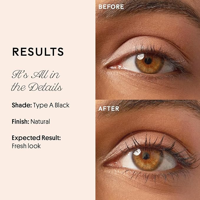 Winky Lux Detail Oriented Mascara – Slim Tightline Mascara with Skinny Micro Spoolie, Lengthening, Volumizing, Defining, Curling & Buildable Formula, Black for Top & Bottom Lashes