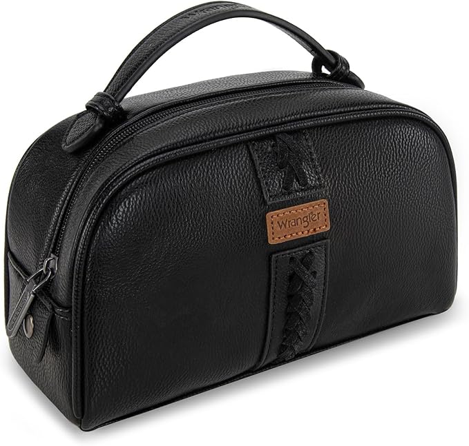 Montana West Wrangler Makeup Bags for Women Portable Toiletry Bag Small Travel Cosmetic Organizer for Gift Zipper Closure