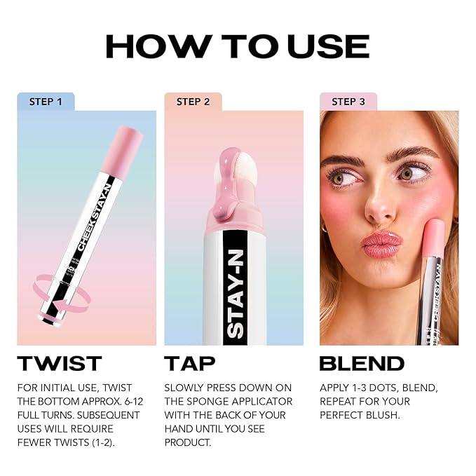 Sacheu Cheek STAY-N Liquid Blush for Cheeks — High Pigment, Buildable, Lightweight Cream Blush for Dewy & Radiant Flushed Cheeks — Long-lasting & Cruelty Free, Pretty in Pink Duo