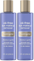 Neutrogena Gentle Oil-Free Eye Makeup Remover & Cleanser for Sensitive Eyes, Non-Greasy Makeup Remover, Removes Waterproof Mascara, Dermatologist & Ophthalmologist Tested, 8.0 fl. oz (Pack of 2)