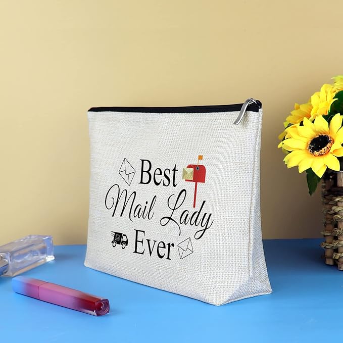 Mail Carrier Gifts Makeup Bag for Women Postal Worker Thank You Appreciation Gifts Cosmetic Bag Pouch Birthday Christmas Gift for Mail Carrier Lady Retirement Gift