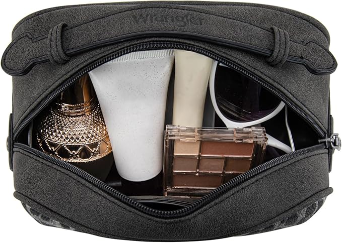 Montana West Wrangler Makeup Bags for Women Leopard Print Toiletry Bag Small Travel Cosmetic Organizer for Gift