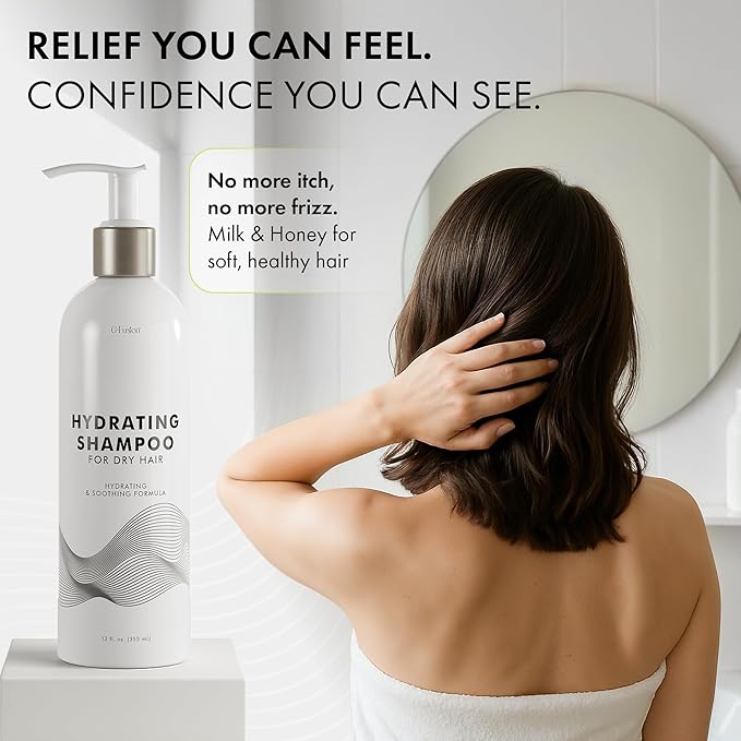 G-Fusion Hydrating Shampoo for Dry Hair – Honey & Aloe Moisture Boost for Deep Hydration & Silky Shine – Professional Moisturizing & Smoothing Formula with Sulfate-Balance Cleanse. 12 Fl Oz (355 ML)