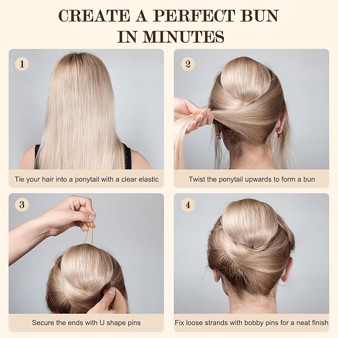 Bobby Pins Set Gold – Hair Accessories Kit for Women & Girls with Bobby Pins, U Shape & Spiral Pin, Perfect for Weddings, Styling, Updos & Buns